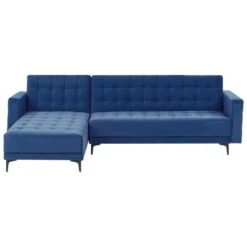 ABERDEEN - Hoekbank - Blauw - Rechterzijde - Fluweel