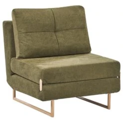 JERSLEV - 1-zits Slaapbank - Groen - Polyester