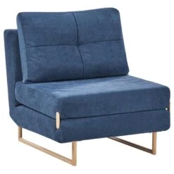 JERSLEV - 1-zits Slaapbank - Blauw - Polyester