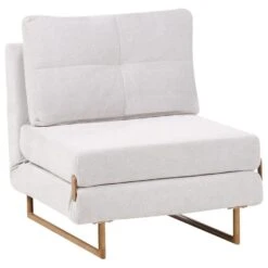 JERSLEV - 1-zits Slaapbank - Gebroken Wit - Polyester