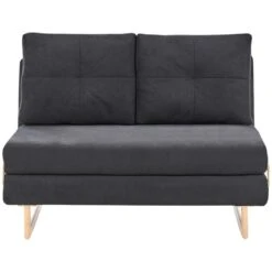 JERSLEV - 2-zits Slaapbank - Zwart - Stof