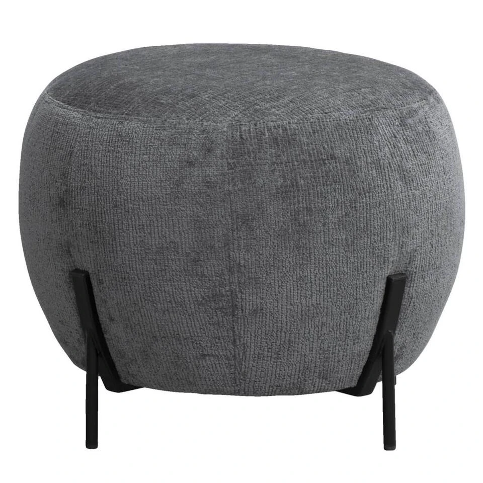 Poef Rosaly - Antraciet - Ø45x35 Cm