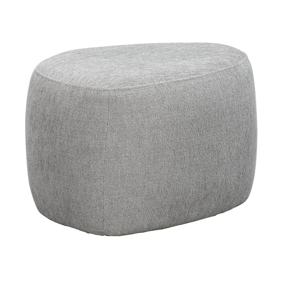 Poef Kacy - Lichtgrijs - 38x60x48 Cm