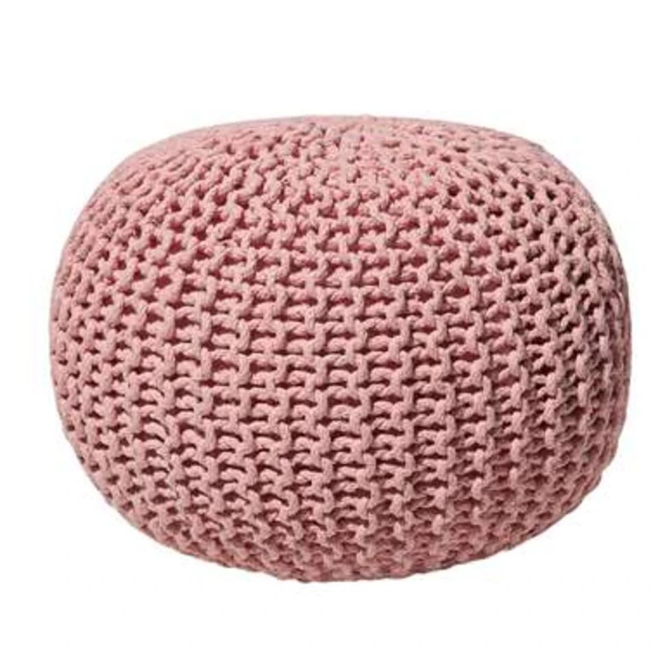 Beliani Poef CONRAD - Roze Katoen
