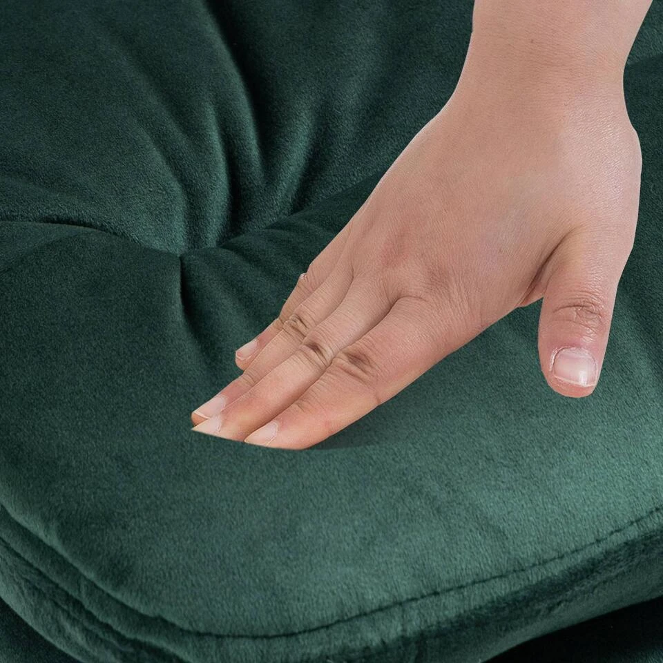 CLP Barkruk Damar Zwart Frame - Fluweel - Groen - Afbeelding 5