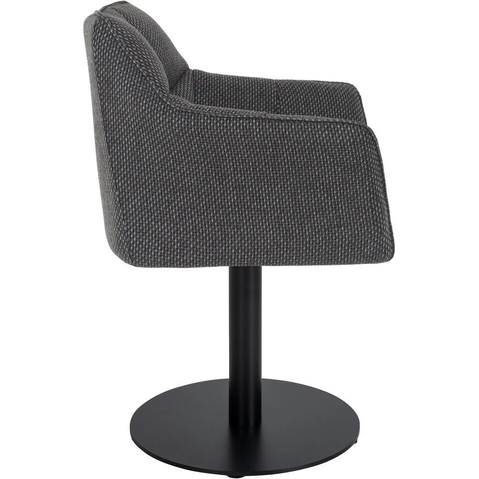 CLP Lounger Damaso Zwart Frame - Stof - Titanium Grijs - Afbeelding 4