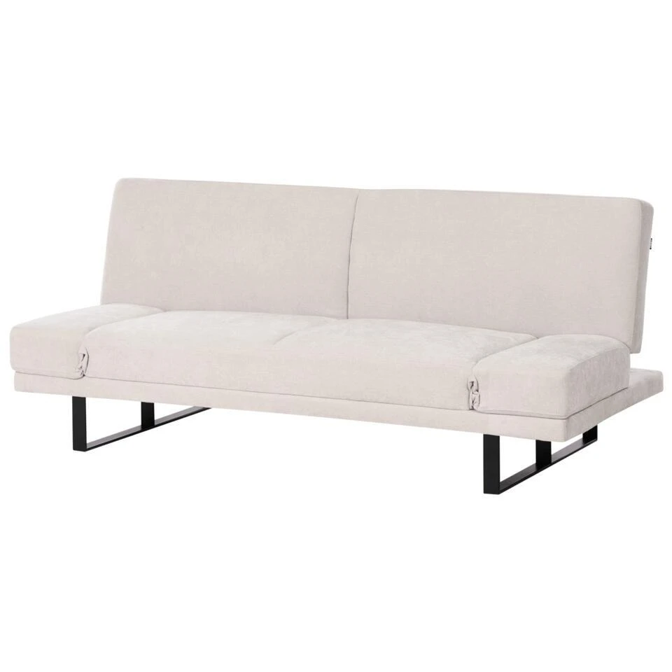 YORK - Slaapbank 2-zits - Beige - Chenille - Afbeelding 5