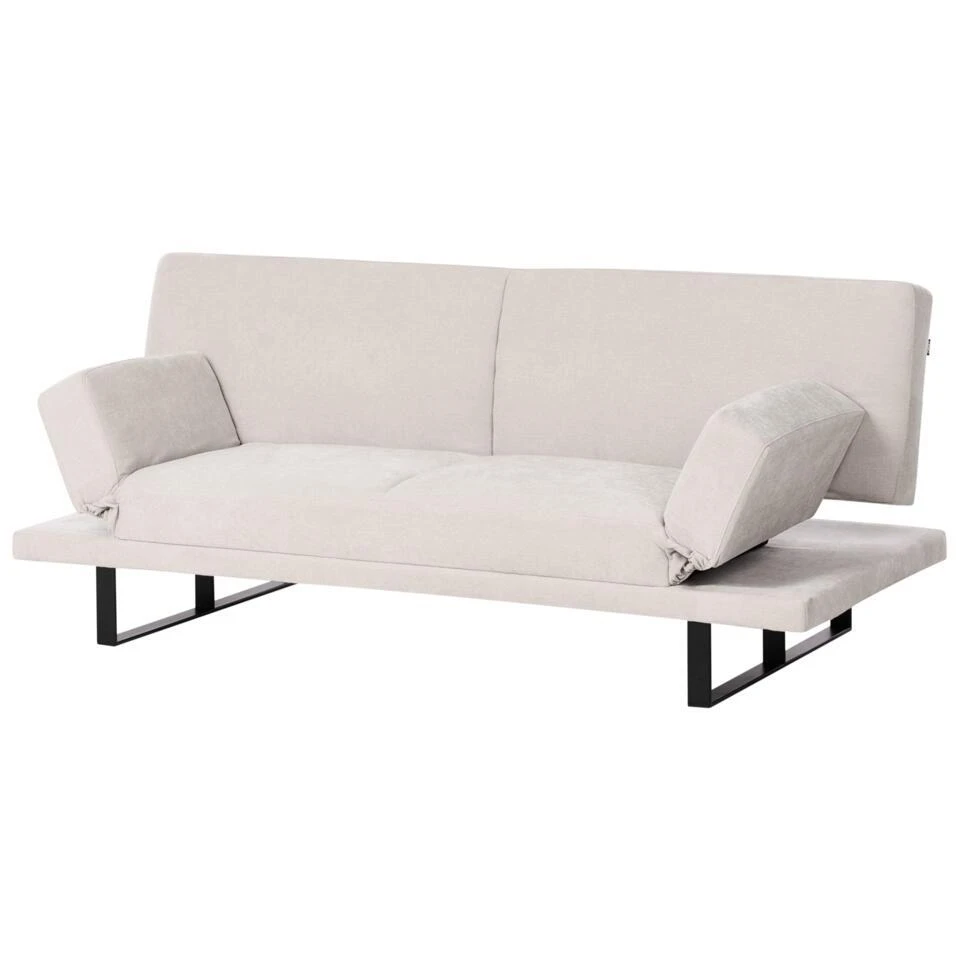 YORK - Slaapbank 2-zits - Beige - Chenille - Afbeelding 6