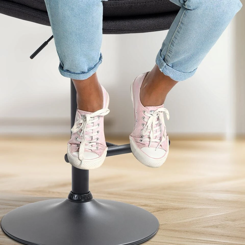 CLP Set Van 2 Barkruk Damar Zwart Frame - Stof - Zwart - Afbeelding 5