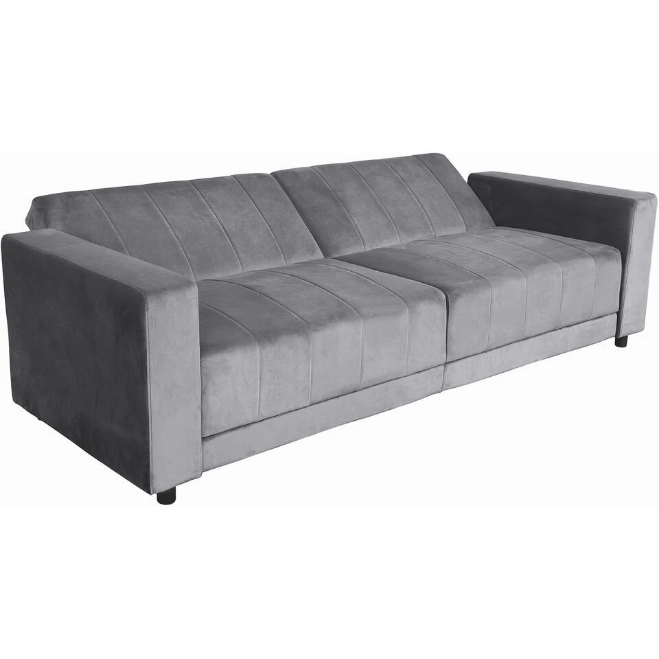 Allie II - Slaapbank 3-zits In Antraciet Fluweel - Afbeelding 6