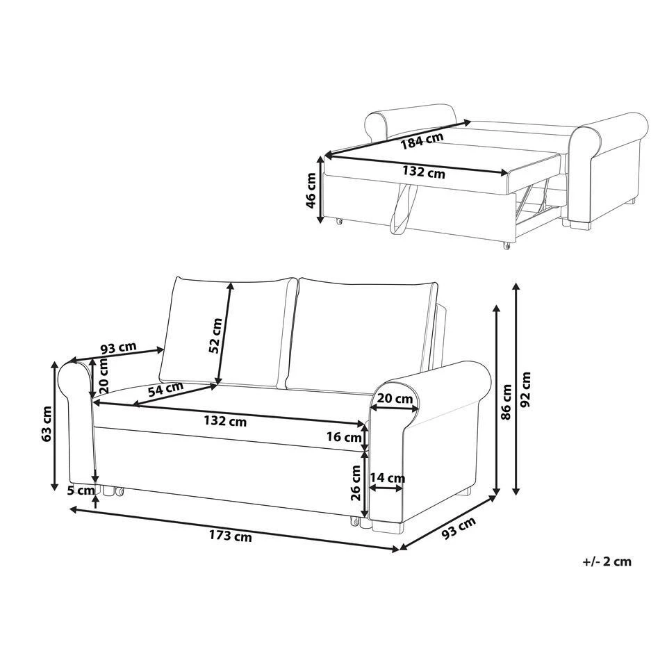 SILDA - Slaapbank - Crème - Polyester - Afbeelding 3