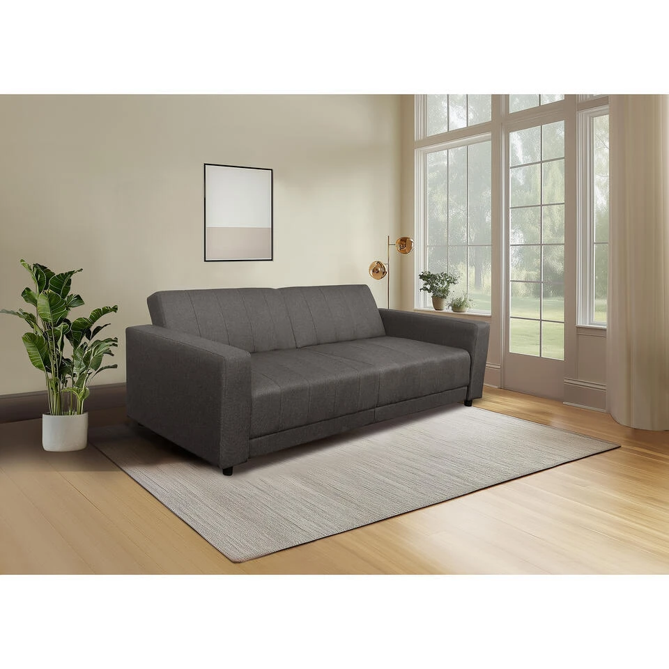 Allie II - Slaapbank 3-zits In Donkerbruine Stof - Afbeelding 2