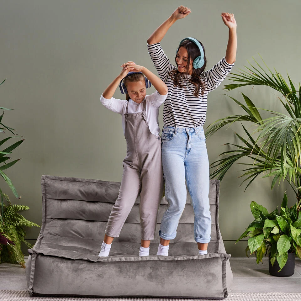 Icon Zitzakligstoel Kota - Fluwelen XL Zitzak - Houtskool - Afbeelding 5