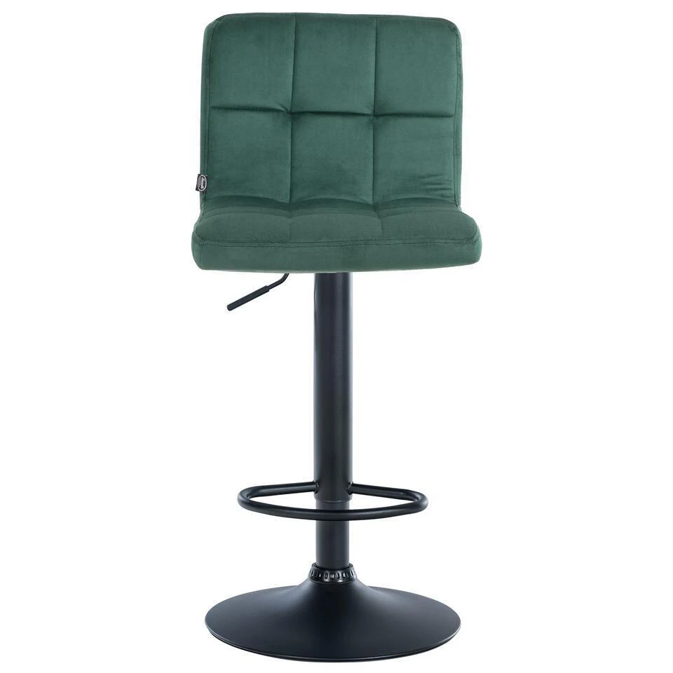 CLP Barkruk Peru Zwart Frame - Fluweel - Groen - Afbeelding 3