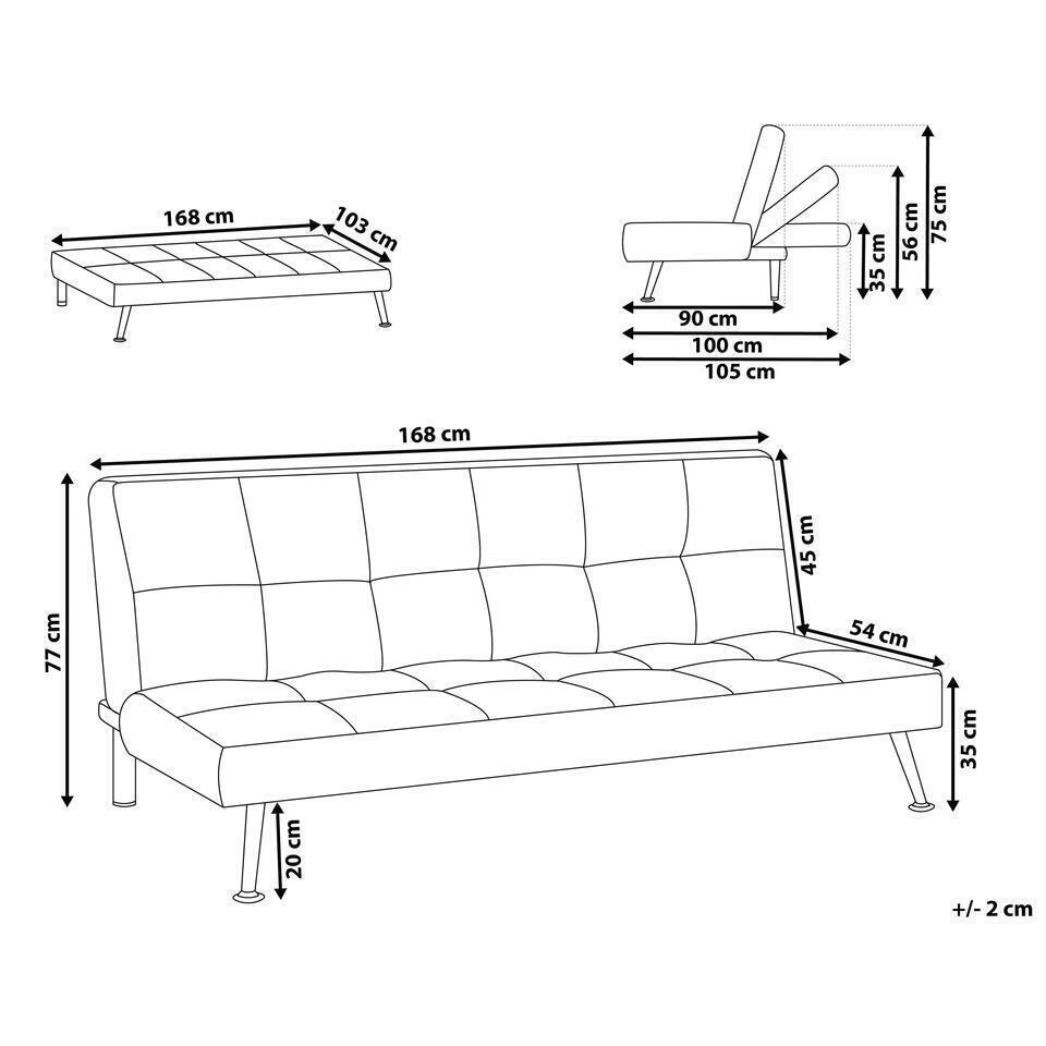 HASLE - Slaapbank 3-zits - Lichtbeige - Polyester - Afbeelding 4
