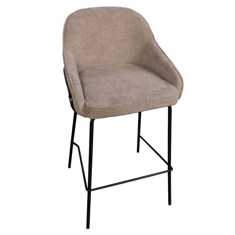 Barkruk Taupe - Zithoogte 75cm - Scandinavisch - Stoel Maxime - Set Van 2 - Afbeelding 8