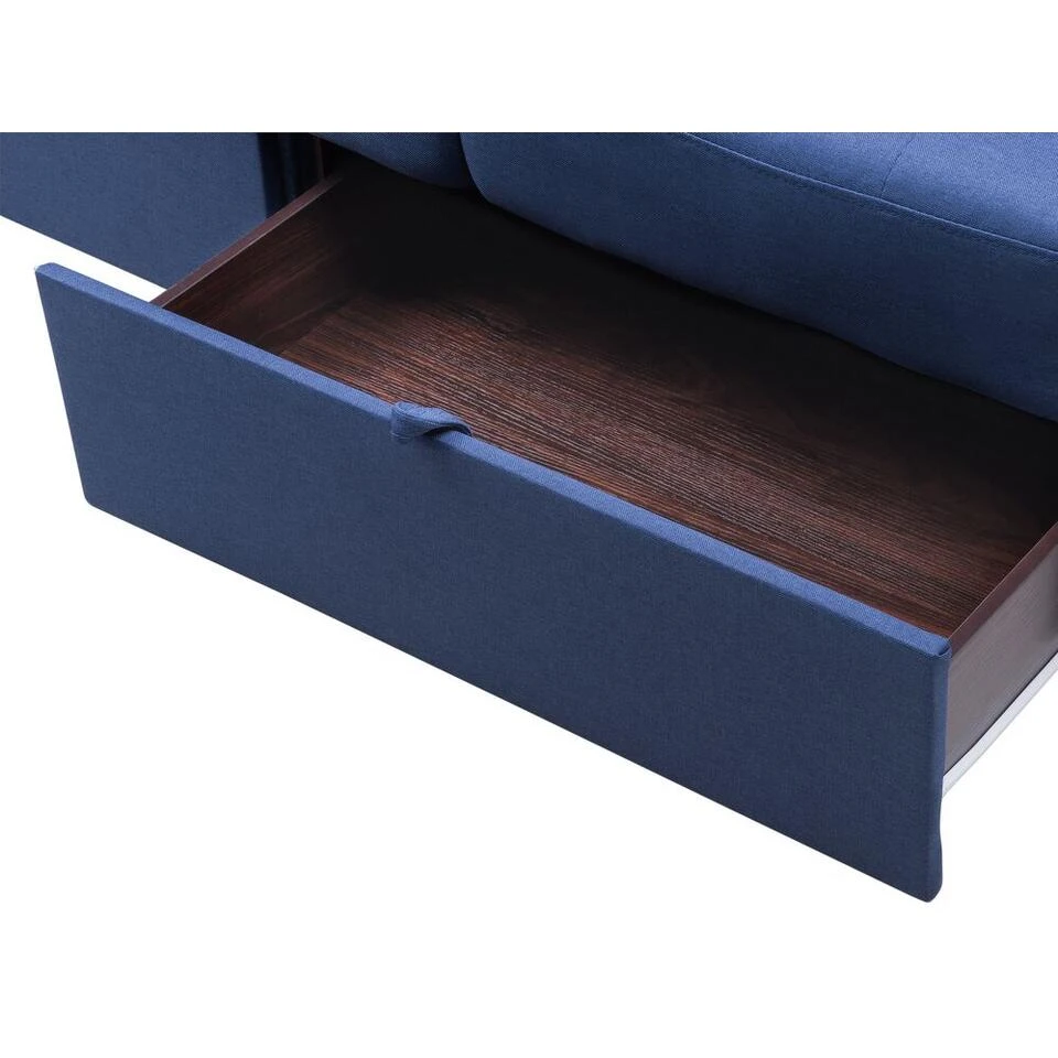 Beliani Driezitsbank - FALSTER Blauw Polyester - Afbeelding 2