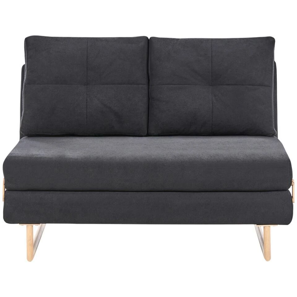 JERSLEV - 2-zits Slaapbank - Zwart - Stof - Afbeelding 3