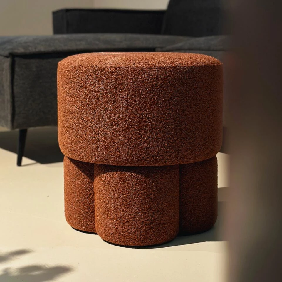 Poef Geneva - Bouclé Roest - Afbeelding 2