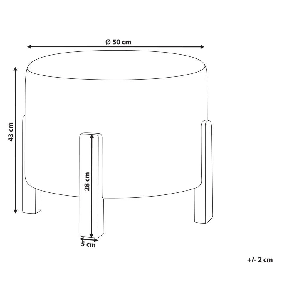 TERRY - Poef - Off-white - Chenille - Afbeelding 4
