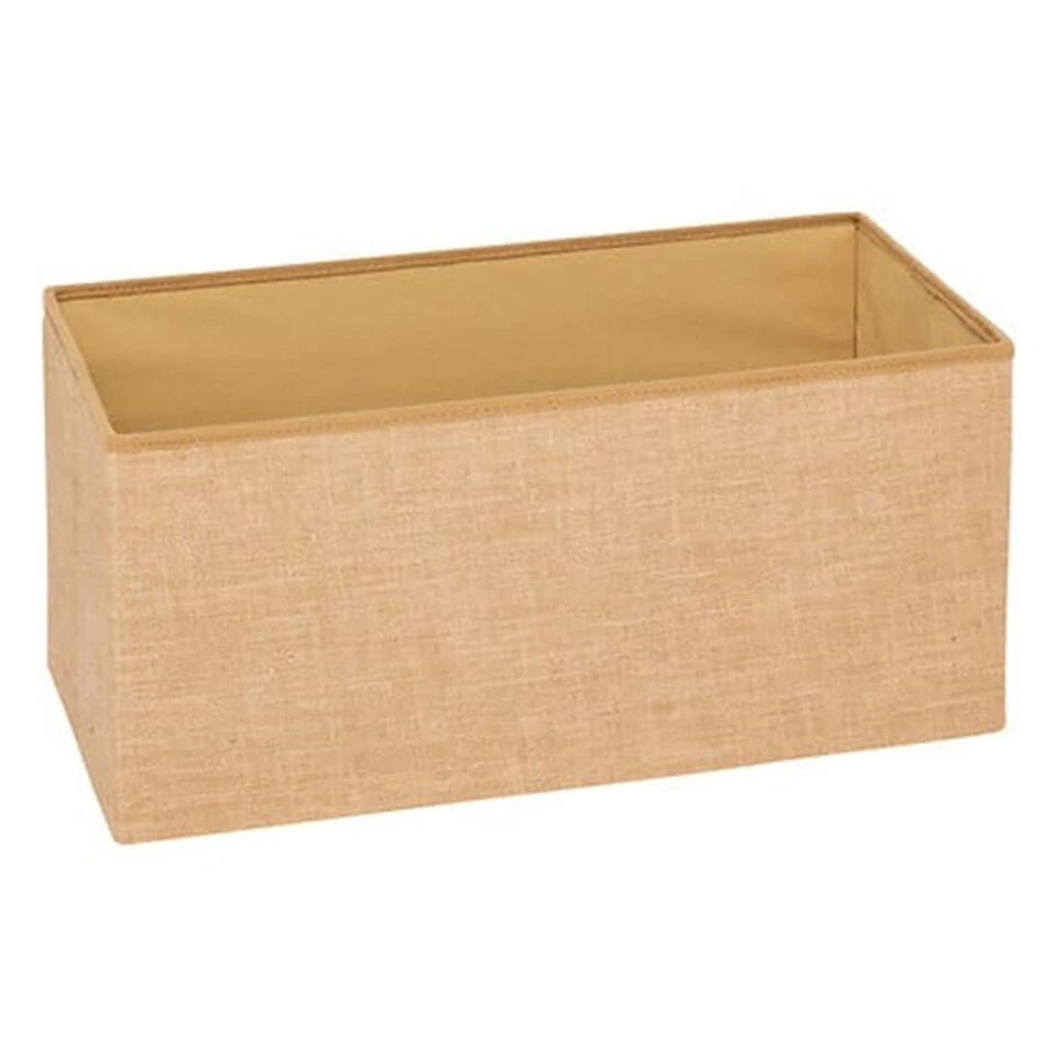 5Five Poef/hocker - Opbergbox - Beige - PU/MDF - 38 X 76 Cm - Afbeelding 2