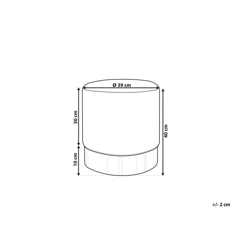 SOPHIA - Poef - Geel - 39 Cm - Fluweel - Afbeelding 3