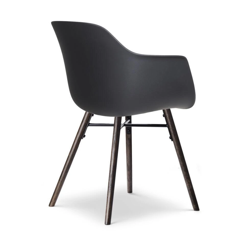 Nolon Nena-Liz Eetkamerstoel Zwart - Zacht Groen Kussen - Walnoot - Afbeelding 8