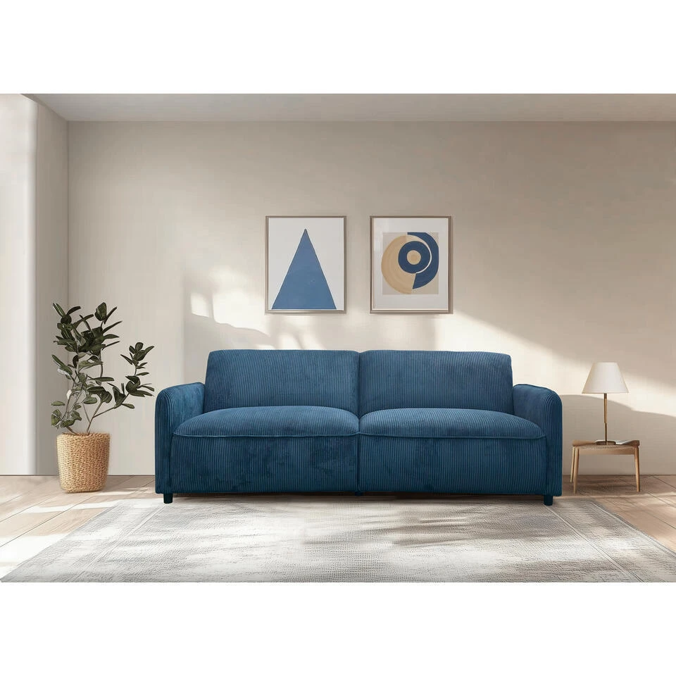 Alicia - Slaapbank 3-zits In Blauwe Stof - Afbeelding 4