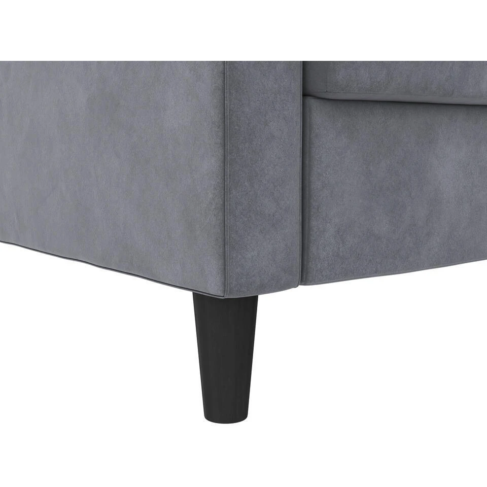 Presley - 3-zits Hoekslaapbank Met Opbergruimte In Antraciet Fluweel - Afbeelding 4