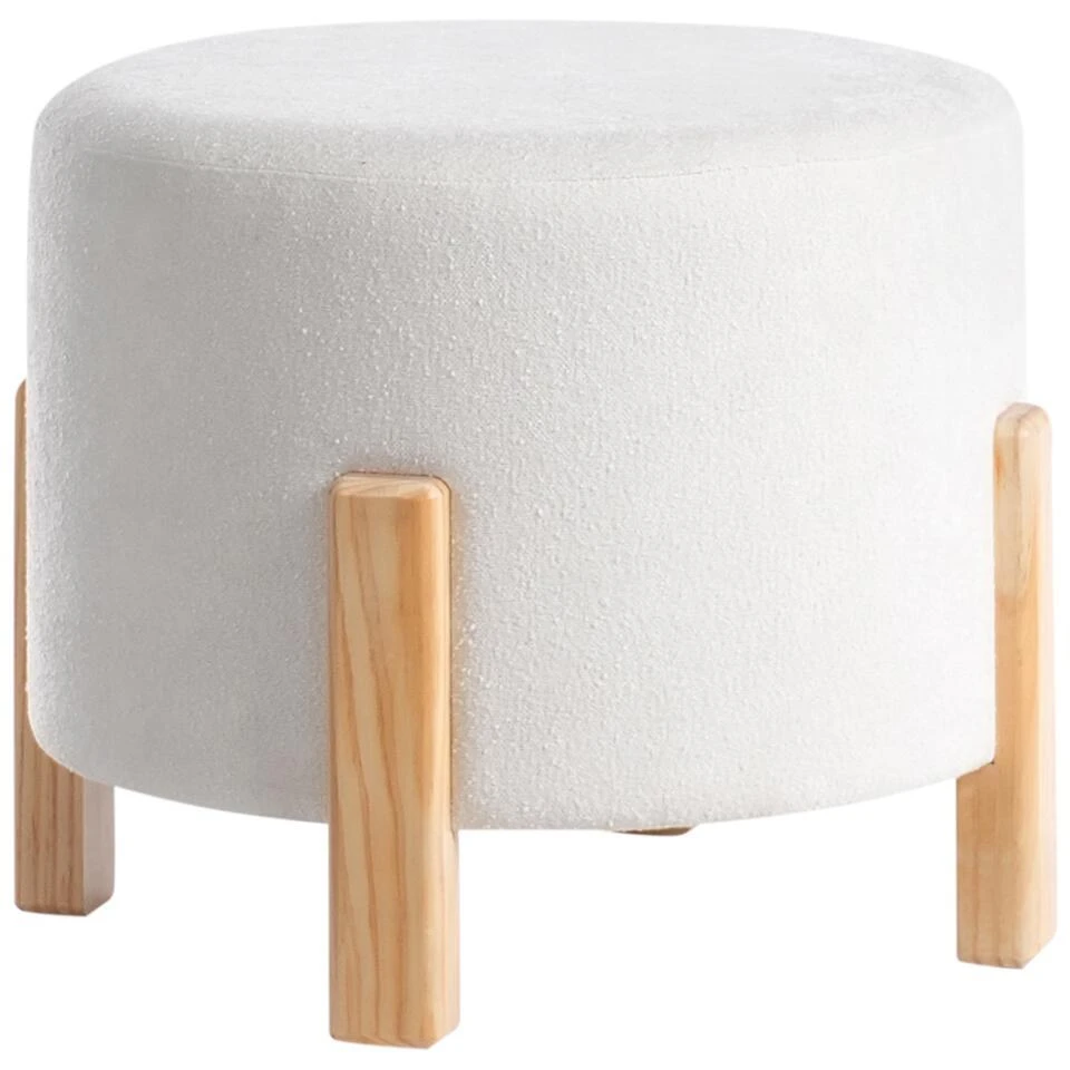 TERRY - Poef - Off-white - Chenille - Afbeelding 3