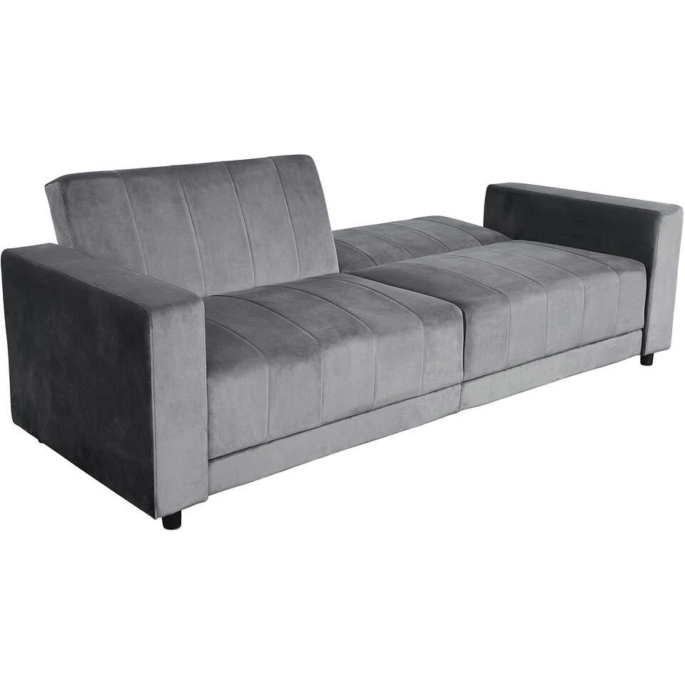 Allie II - Slaapbank 3-zits In Antraciet Fluweel - Afbeelding 7