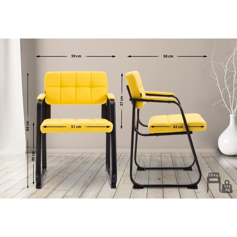 CLP Eetkamerstoel Canada B Kunstleer - Geel - Afbeelding 2