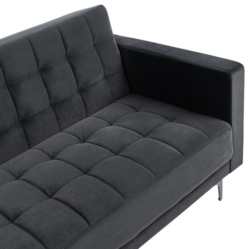 ABERDEEN - Hoekbank - Zwart/Zwart - Rechterzijde - Fluweel - Afbeelding 9