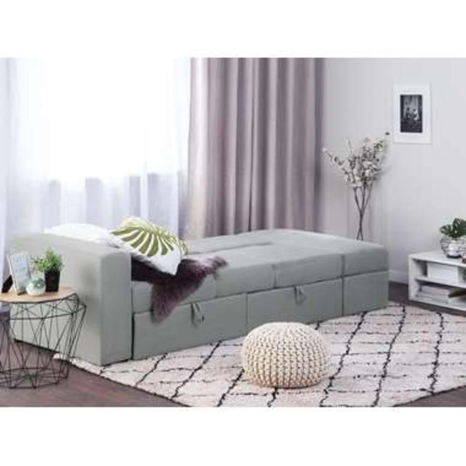 Beliani Driezitsbank - FALSTER Grijs Polyester - Afbeelding 3