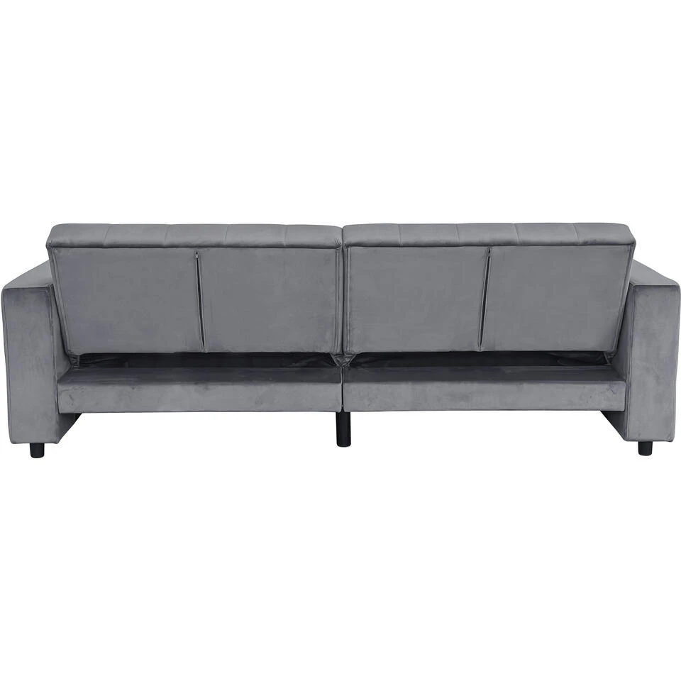 Allie II - Slaapbank 3-zits In Antraciet Fluweel - Afbeelding 8