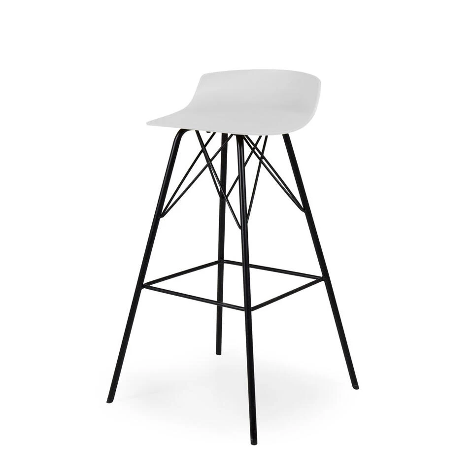 Tenzo Barkruk Tori - Wit/zwart (2 Stuks)