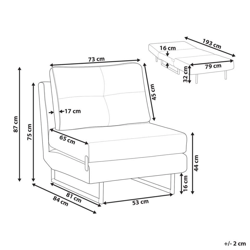 JERSLEV - 1-zits Slaapbank - Rood - Polyester - Afbeelding 4