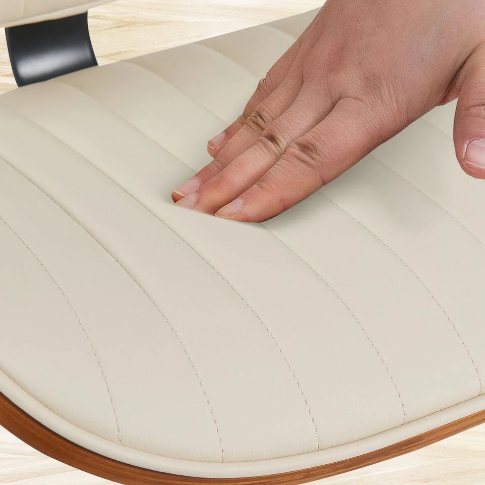 CLP Set Van 2 Barkruk Clawson Zwart Frame - Kunstleer - Walnoot/creme - Afbeelding 4