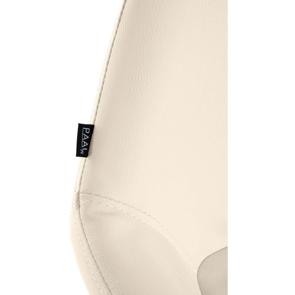 CLP Set Van 2 Barkruk Braga Goud Frame - Kunstleer - Creme - Afbeelding 4