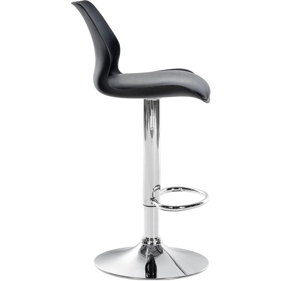 CLP Set Van 2 Barkruk Gilbert Chroom Frame - Kunststof - Zwart - Afbeelding 4