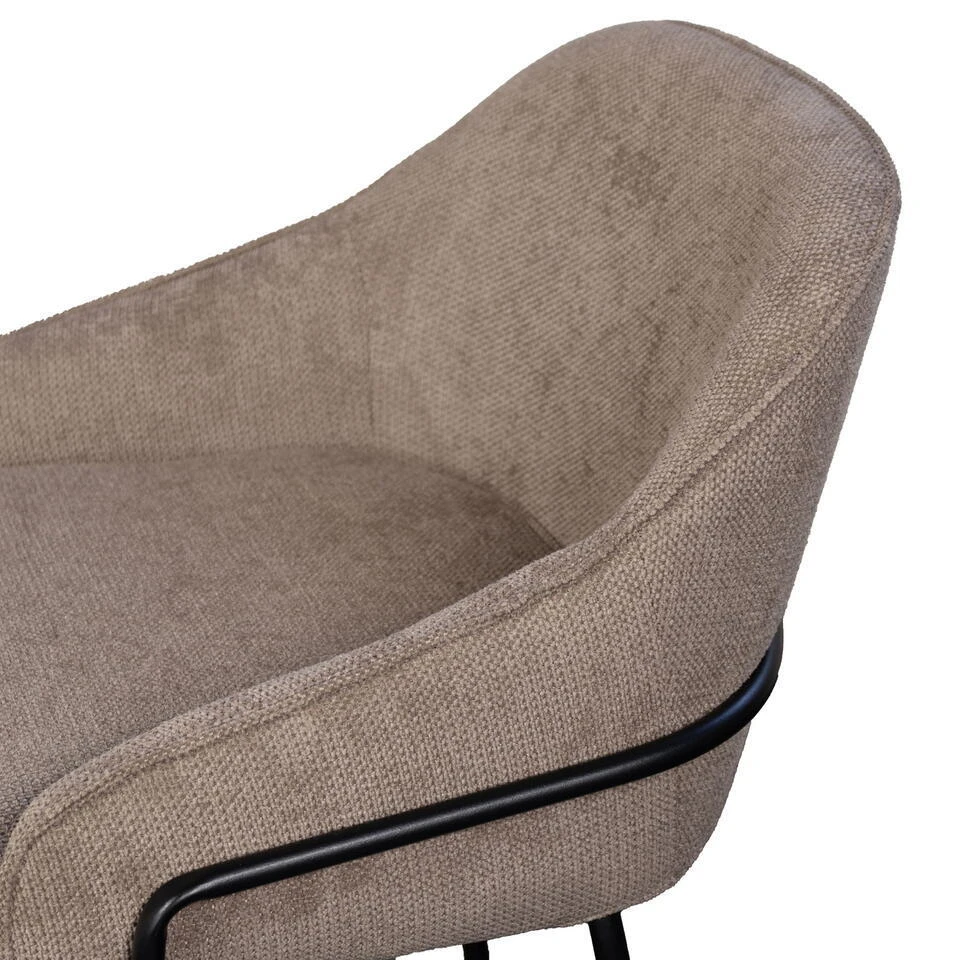 Barkruk Taupe - Zithoogte 75cm - Scandinavisch - Stoel Maxime - Set Van 2 - Afbeelding 5