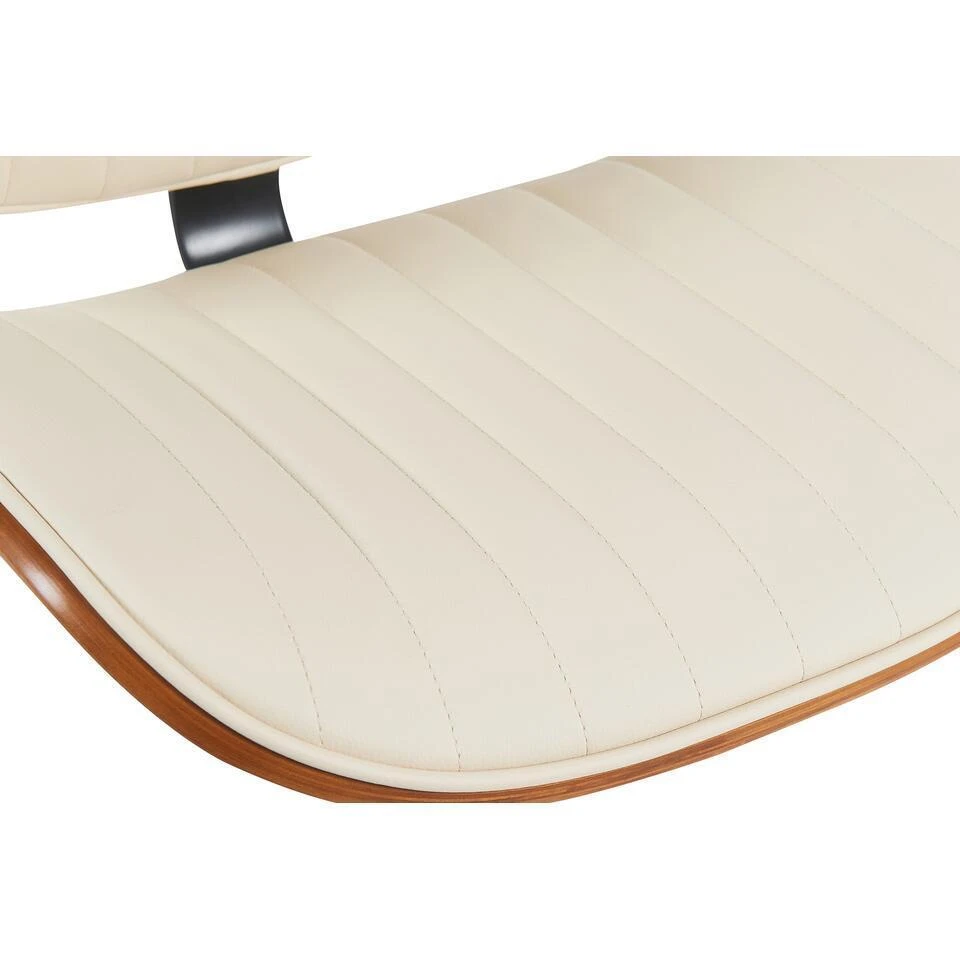 CLP Set Van 2 Barkruk Clawson Zwart Frame - Kunstleer - Walnoot/creme - Afbeelding 7