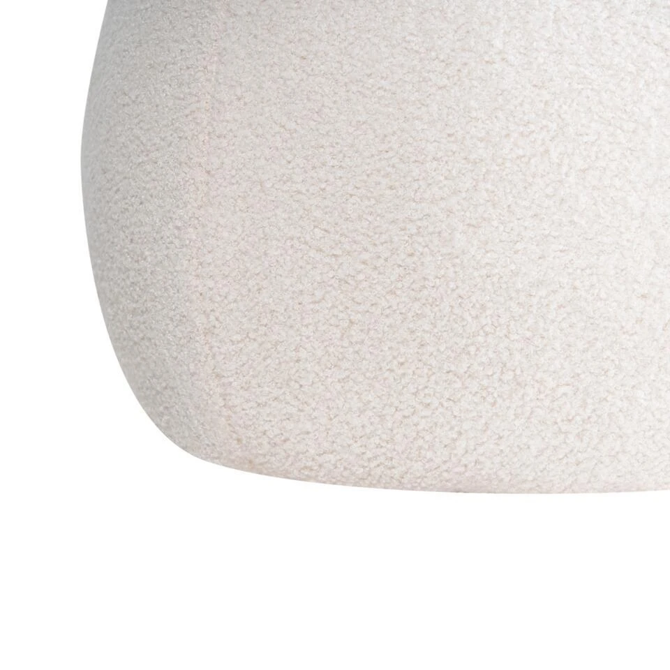 BARRON - Poef - Gebroken Wit - Bouclé - Afbeelding 7