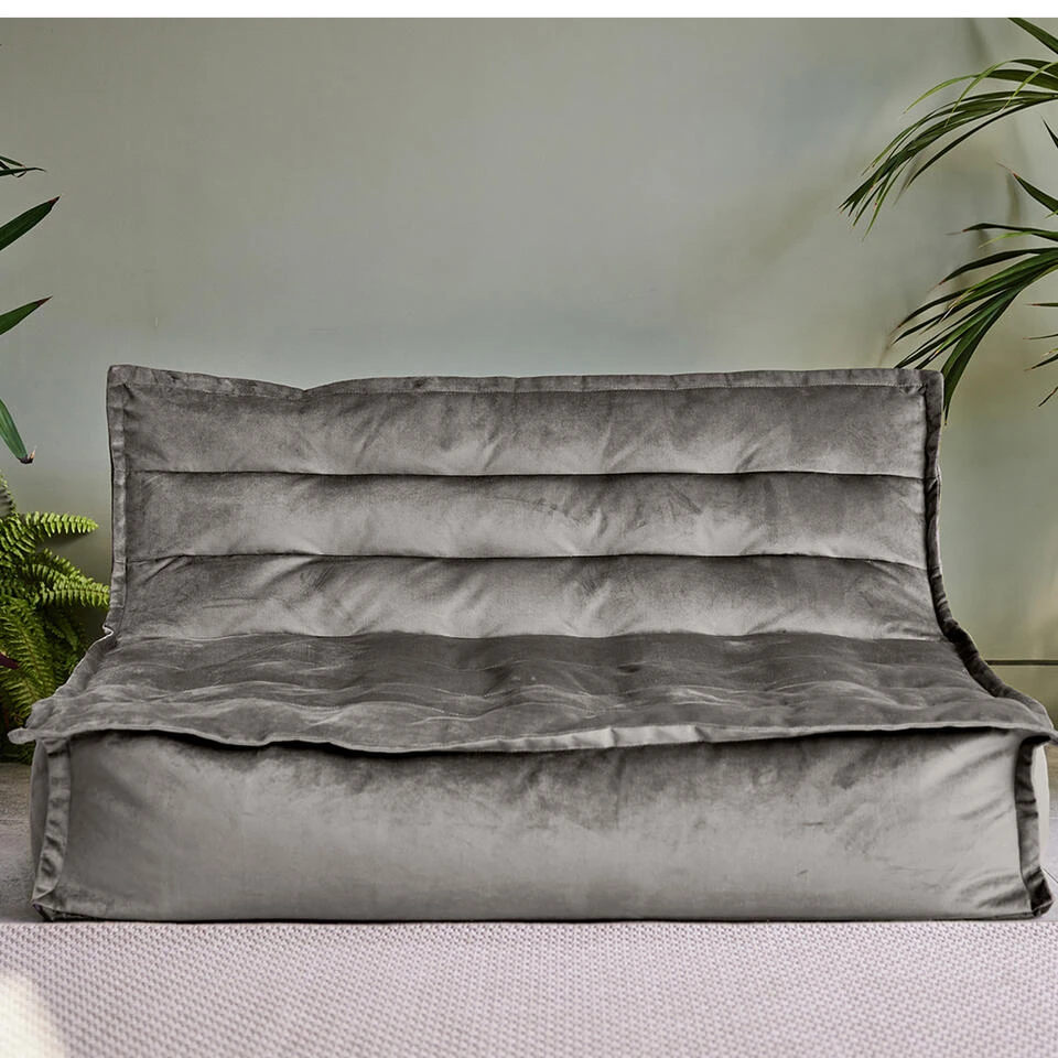 Icon Zitzakligstoel Kota - Fluwelen XL Zitzak - Houtskool - Afbeelding 3