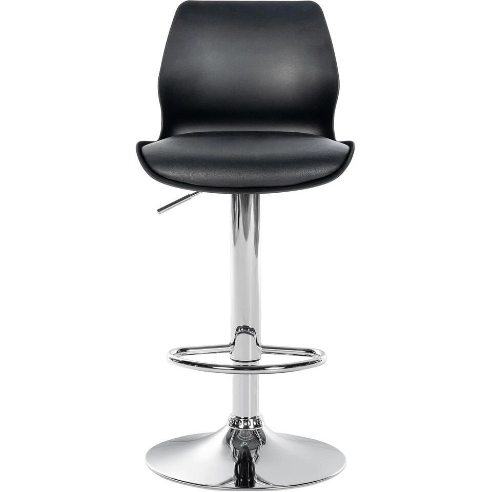 CLP Set Van 2 Barkruk Gilbert Chroom Frame - Kunststof - Zwart - Afbeelding 3