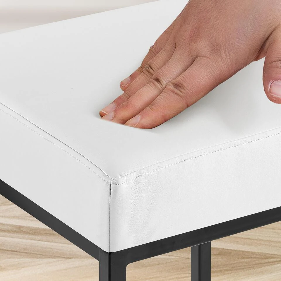 CLP Set Van 2 Barkruk Montreal 85 Zwart Frame - Kunstleer - Wit - Afbeelding 4