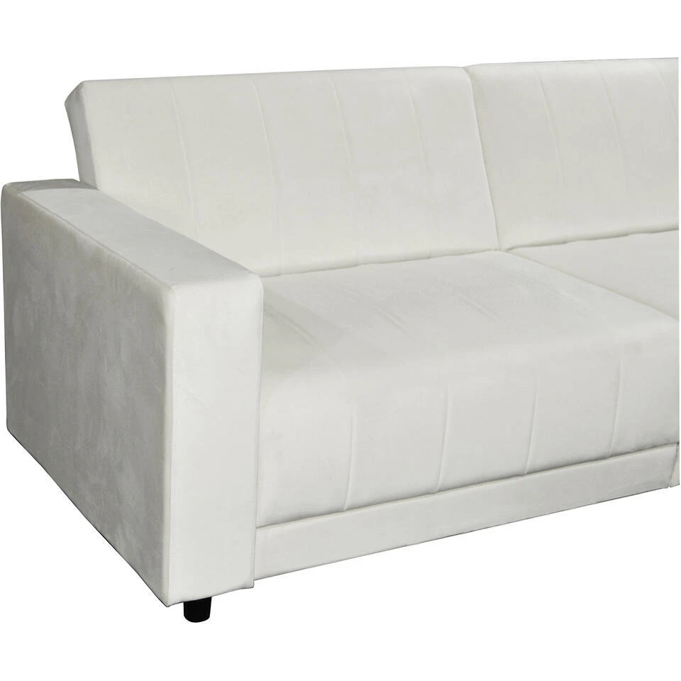 Allie II - Slaapbank 3-zits In Crèmekleurige Fluweel - Afbeelding 10