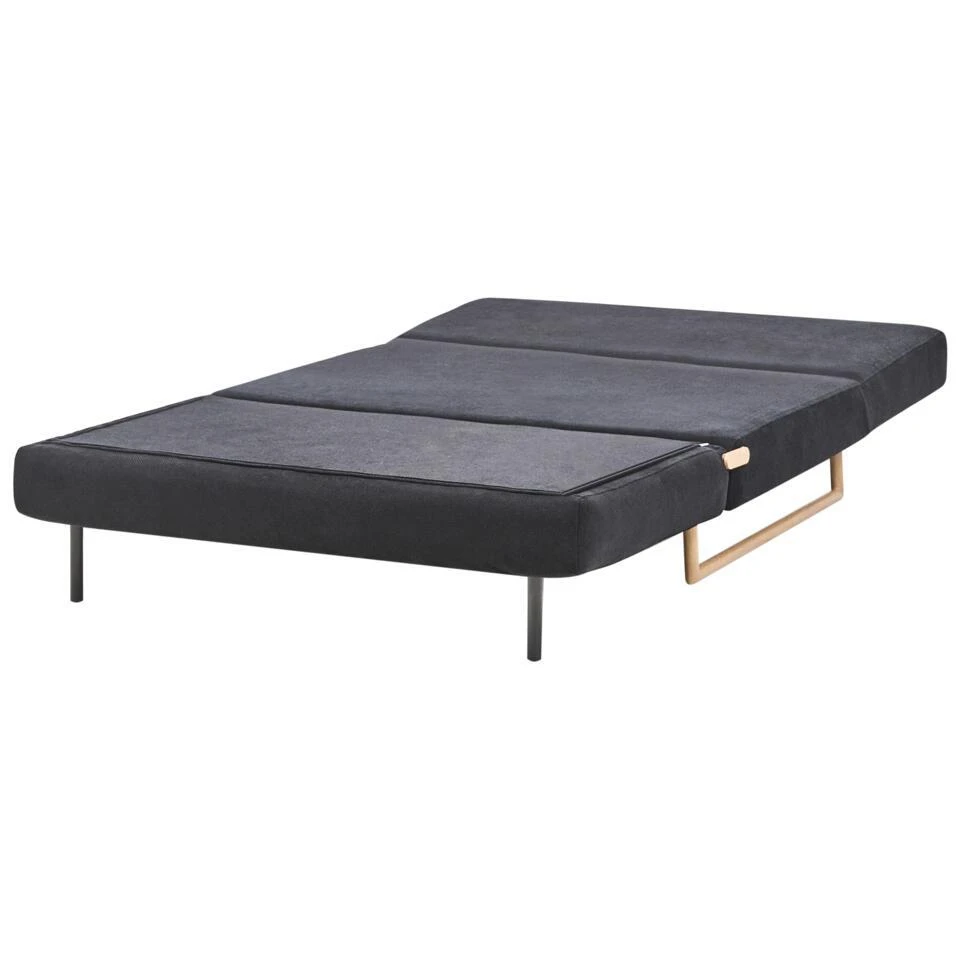 JERSLEV - 2-zits Slaapbank - Zwart - Stof - Afbeelding 7