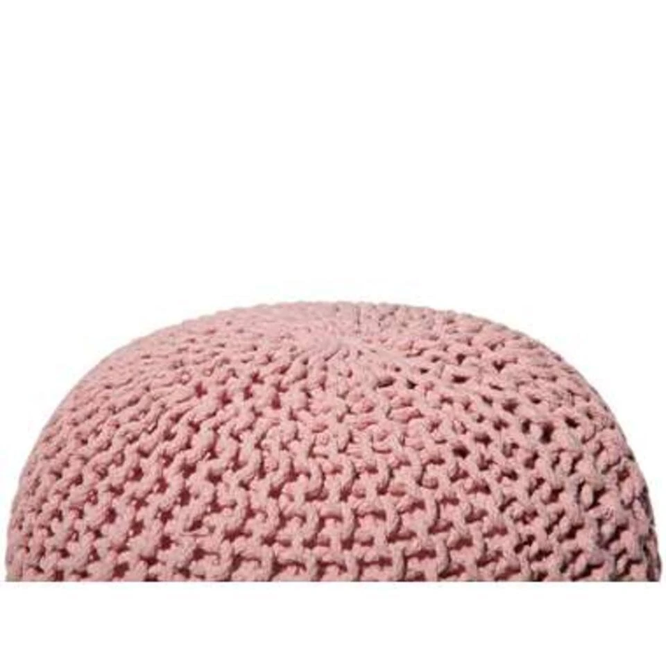 Beliani Poef CONRAD - Roze Katoen - Afbeelding 4