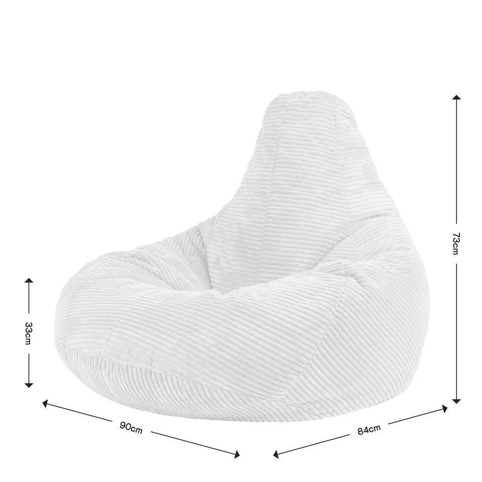 Icon Zitzak En Poef Dalton - Corduroy Zitzak - Grijs - Afbeelding 5